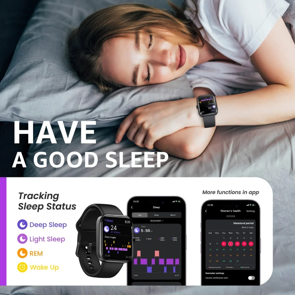 TOZO S3 Ultimate Smart Watch, HD Touchscreen, Health Monitoring, Waterproof